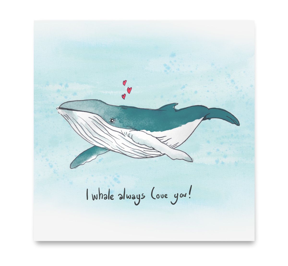 Handgemaakte wenskaart - I whale always - Mags Up Your Mind
